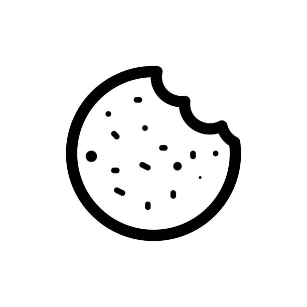 stockillustraties, clipart, cartoons en iconen met cookie icon, voedsel vector illustratie - cookie icon