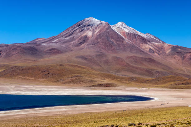 laguna miscanti alta nelle ande nel deserto di atacama, cile settentrionale, sud america - panoramic nature atacama region south america foto e immagini stock