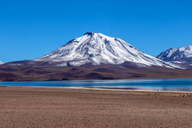 laguna miscanti alta nelle ande nel deserto di atacama, cile settentrionale, sud america - panoramic nature atacama region south america foto e immagini stock