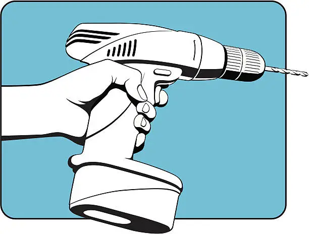 Vector illustration of Cordless Drill Home Improvement