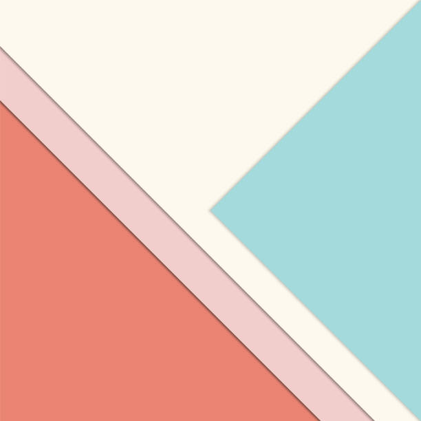 istock Minimalist pastel background with layered sheets of paper - abstract ad template in coral blue cream colors 1155185084