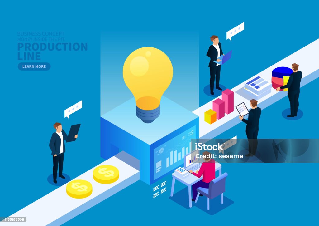 Manufacturing Line Creativity Creative Production Line Stock Illustration - Download Image Now ...