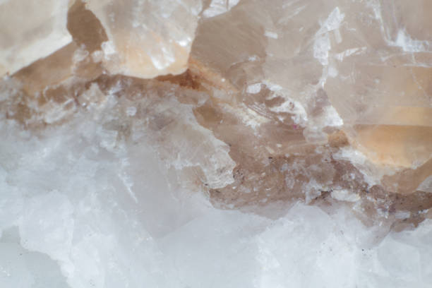 istock Texture of natural untreated white calcite close up 1155187862