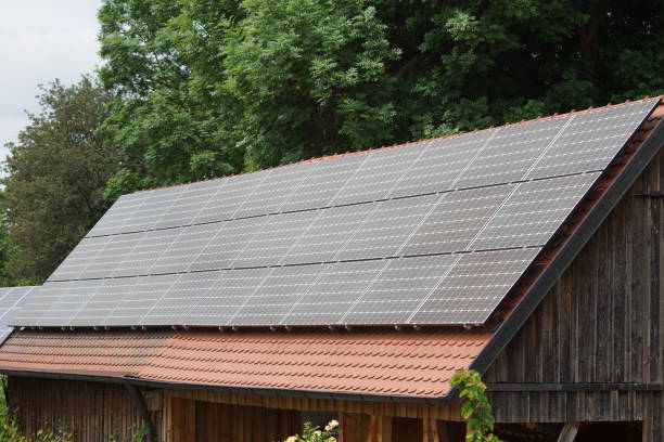 istock Solar collector on a roof. 1155187966