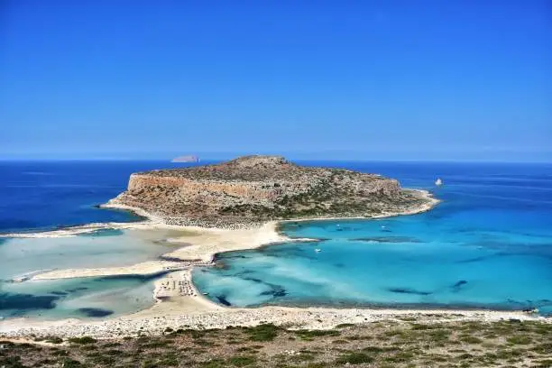 Balos beach and lagoon on Crete island in greece