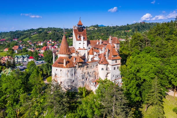 Brasov, Transylvania. Romania. Brasov, Transylvania. Romania. The medieval Castle of Bran, known for the myth of Dracula. castelul bran stock pictures, royalty-free photos & images