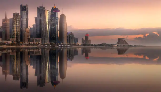 Photo of The skyline of West Bay and Doha City, Qatar