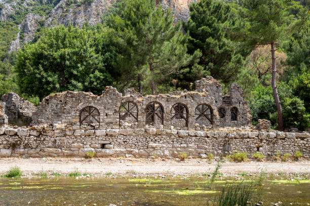 Ruins of the ancient city of Olympos in Cirali Village in Antalya, Turkey Ruins of the ancient city of Olympos in Cirali Village in Antalya, Turkey cirali stock pictures, royalty-free photos & images