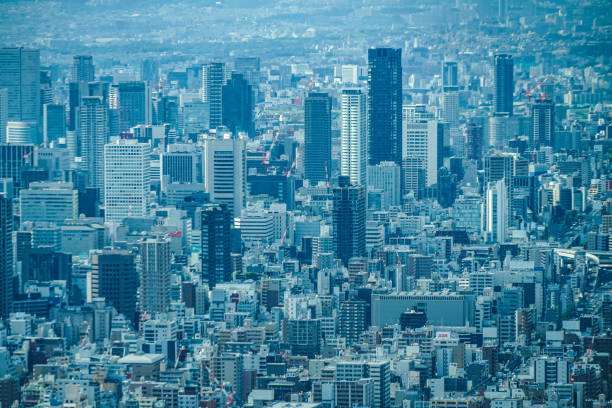 istock Osaka skyline from Abenobashi Terminal Building 1155201397