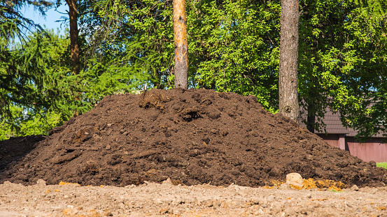 Big pile of soil compost