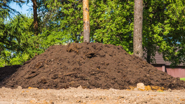 Big pile of soil compost Big pile of soil compost topsoil stock pictures, royalty-free photos & images