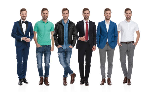 istock Collage of same young positive man posing in different outfits 1155202909