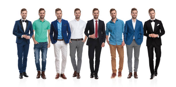 istock Collage image of the same happy man 1155203119
