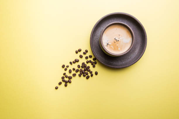 istock Cup of coffee top view 1155203428