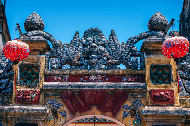 The Entrance to the Art Gallery in Hoi An stock photo