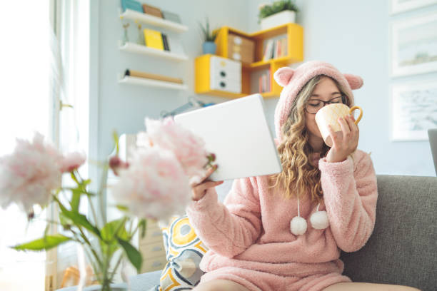 Young woman at home