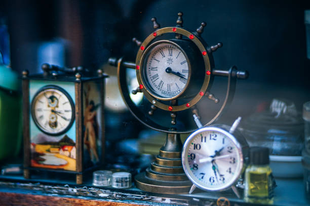 Vintage Clocks for Sale in Hoi An stock photo