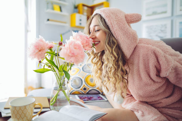 Young woman at home