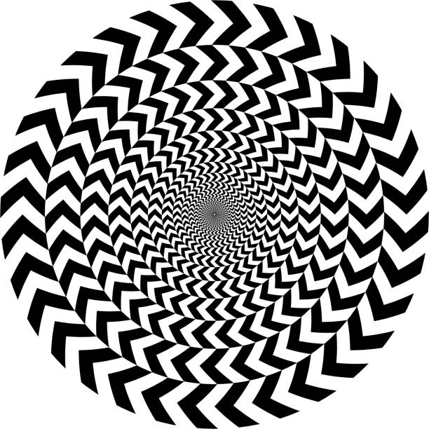 ilustrações, clipart, desenhos animados e ícones de ilusão óptica geométrica. padrão de círculo - illusion