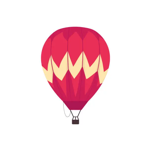 Vector illustration of Vector red hot air balloon sketch icon