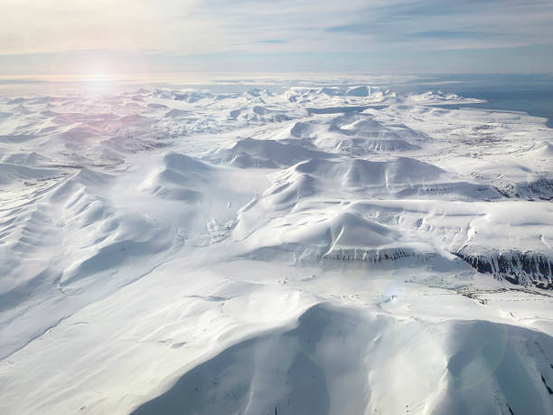 istock Svalbard mountains aerial view 1155210403