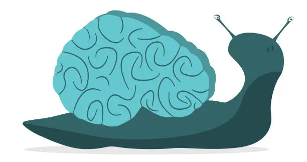 Vector illustration of Slow brain