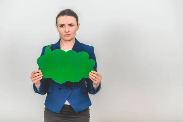 Education concept. Shot of young female teacher isolated on the white background. Copy space.