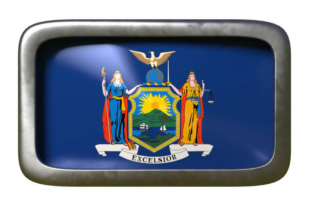 3d rendering of New York State flag