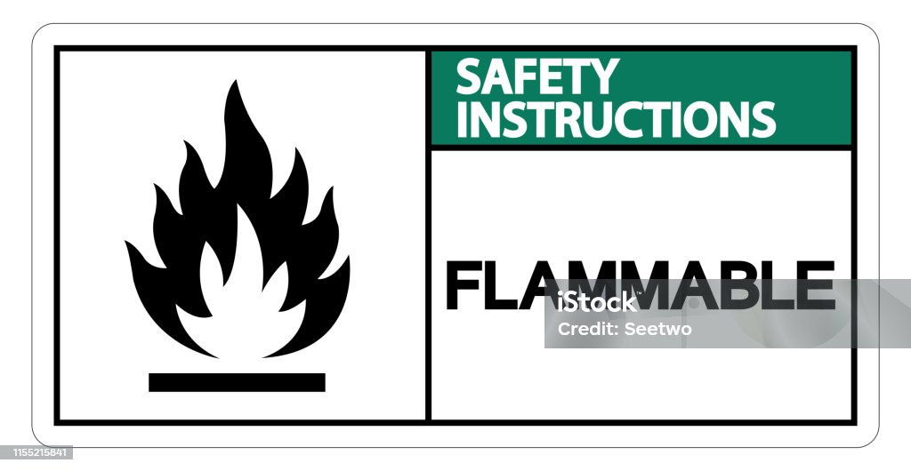Isolate Flammable Sign Safety Instructions Flammable Symbol Sign Isolate On White Background ...