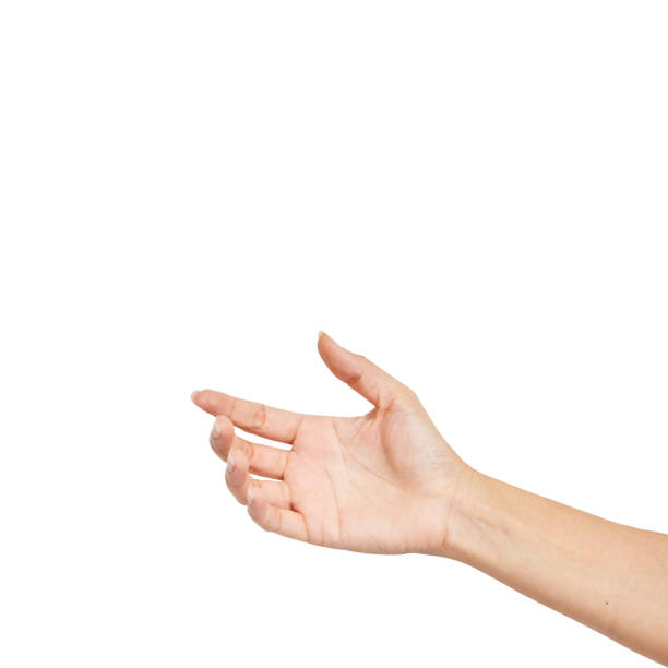 istock Empty female woman hand holding isolated on white, clipping path 1155219562