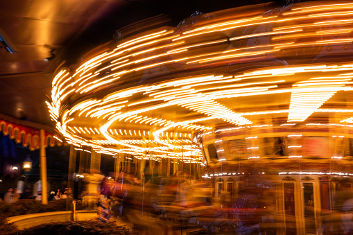 Spinning Carousel at Night
