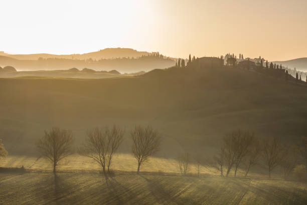 istock sunrise over the fields in Tuscany 1155225159