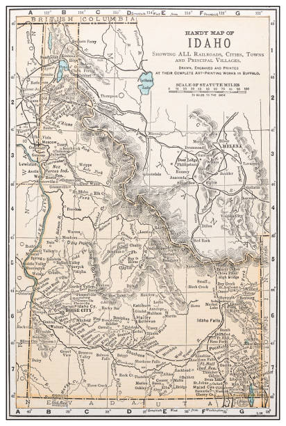 istock Antique vintage retro USA map: Idaho 1155225659