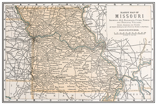 Antique vintage retro USA map: Missouri