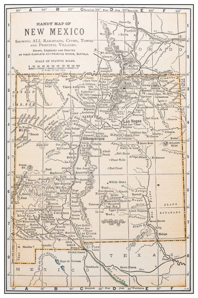 istock Antique vintage retro USA map: New Mexico 1155227952