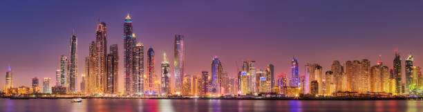 istock Dubai Marina bay view from Palm Jumeirah, UAE 1155229920