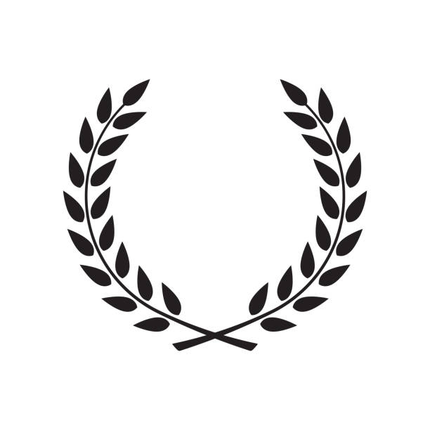 illustrazioni stock, clip art, cartoni animati e icone di tendenza di icona di alloro isolata su sfondo bianco - laurel wreath wreath success winning