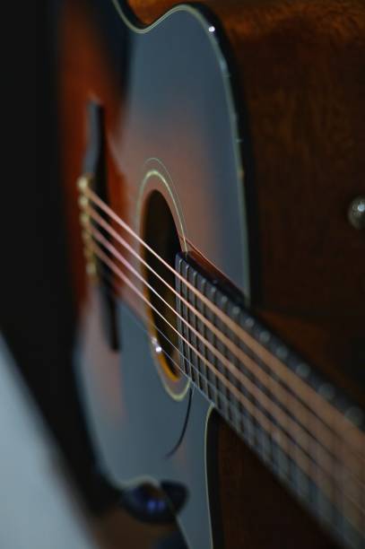 istock Acoustic guitar with blur background 1155233759