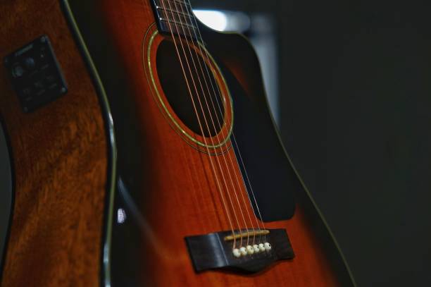 istock Acoustic guitar with Bokeh 1155233844