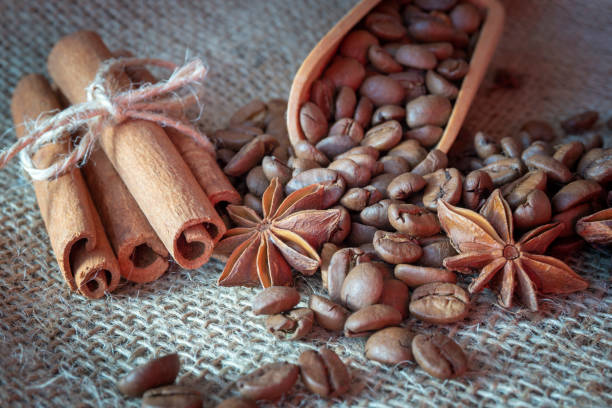 istock Roasted coffee beans, star anise and cinnamon 1155234321
