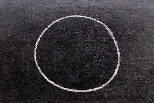 istock White chalk hand drawing in circle or round shape on black board background 1155235522