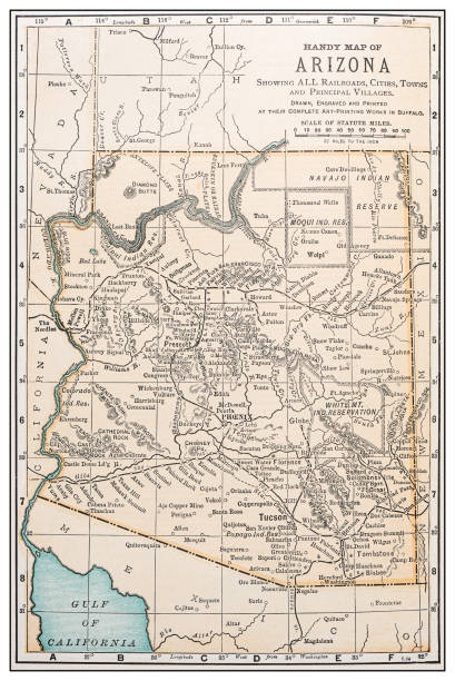 istock Antique vintage retro USA map: Arizona 1155236157