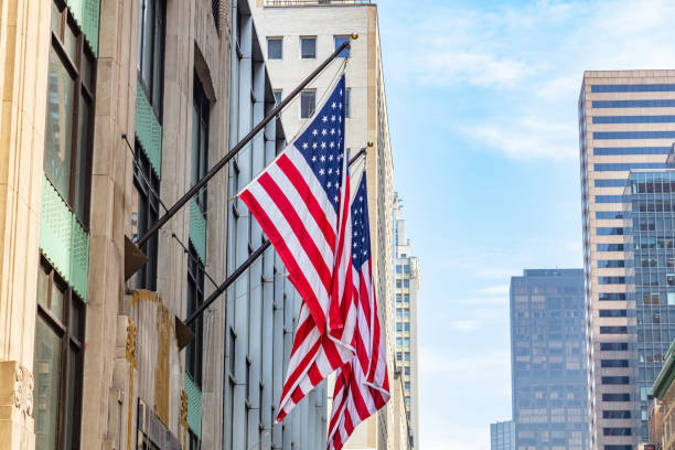 istock American flag in Manhattan New York downtown 1155237848