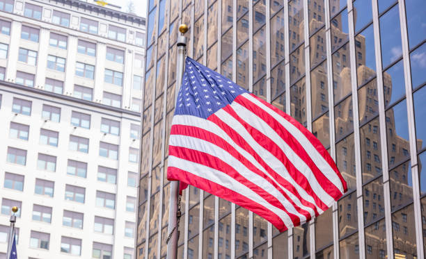 istock American flag in Manhattan New York downtown 1155237852