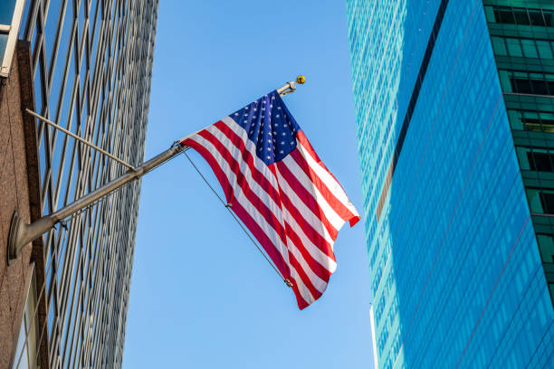 istock American flag in Manhattan New York downtown 1155237858