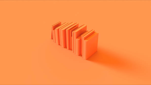 Orange Row of Books 3d illustration 3d render