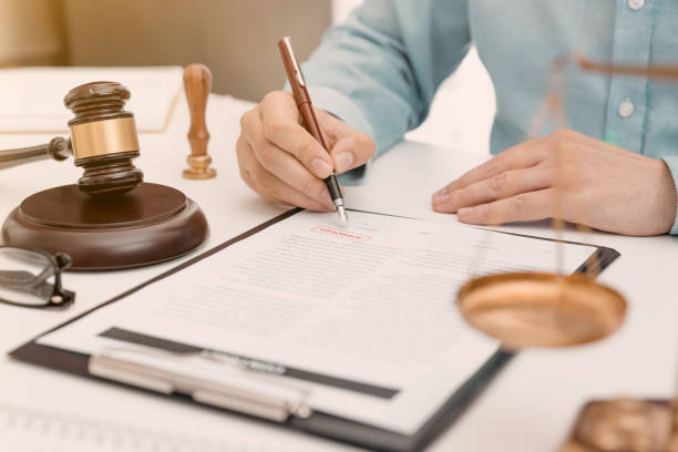 istock Lawyer, attorney or notary working in office 1155244374