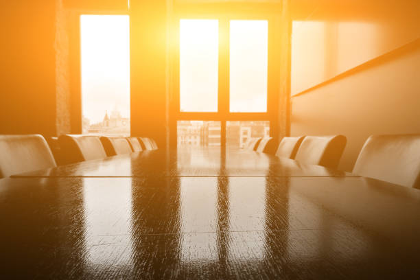 istock Meeting room, Dark color table and chairs. ept 1155244664