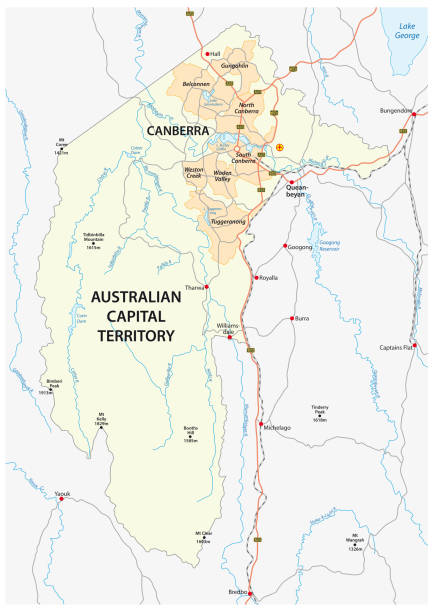 Bản Đồ Lãnh Thổ Thủ Đô Úc Với Thủ Đô Canberra Hình minh họa Sẵn có - Tải xuống Hình ảnh Ngay bây giờ - Canberra, Bản đồ - Thiết bị định