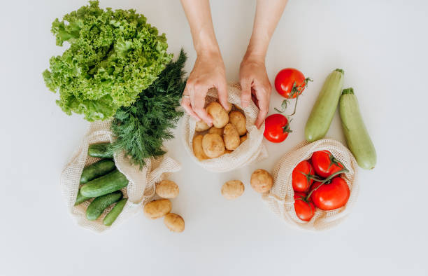 istock set products eco mesh bag tomato zucchini 1155252908
